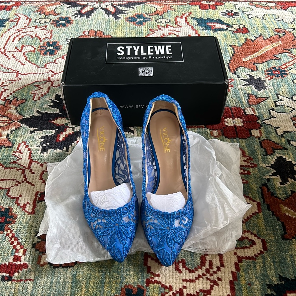 STYLEWE Blue Lace Heels